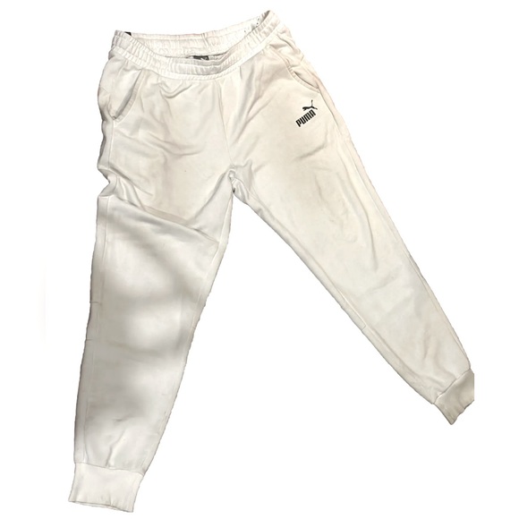 Puma™️ White Trademark Logo Sweatpant W Double Puma Branding On Back Leg - Picture 2 of 9